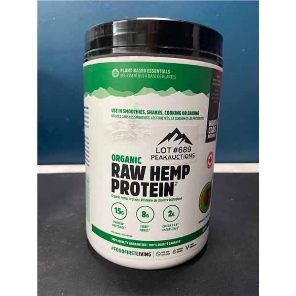 Lot of 1 Tub of Organic Raw Hemp Protein Powder
