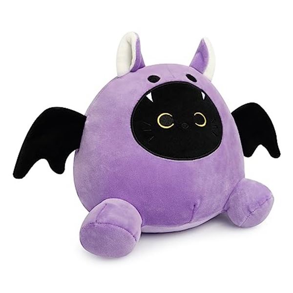 Lot of 2 Bat Cat "Squishmallow" Inspired Plushies - 9inch