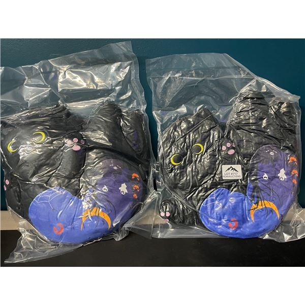 Lot of 2 Long Wrap-Around-Neck Cat Pillows