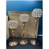 Image 2 : Lot of 2 Boxes of Crystal Gem/Gold Decorative Candle Holders - 3 per box/6 total