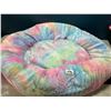 Image 1 : Lot of 1 Fuzzy/Shaggy Fluffy Rainbow Plush Pet Bed - Large 28 inch size