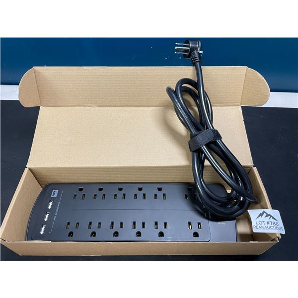 Lot of 1 Multi-Outlet Power Bar/Surge Protector w/ USB Charging Ports