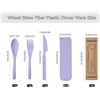 Image 4 : Lot of 1 Multi-Pack of Reusable Wheat Straw Plastic Cutlery; 10 Coloured Cutlery Sets Included!