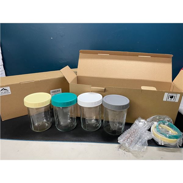 Lot of 2 Multi-Packs of Glass Measuring/Food Storage Jars - 4 per box/8 total
