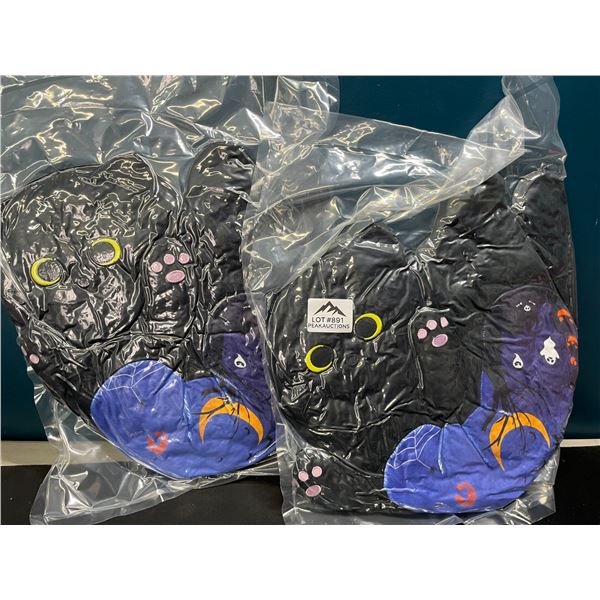 Lot of 2 Long Wrap-Around-Neck Cat Pillows