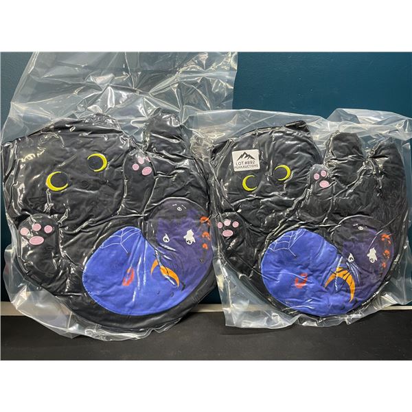 Lot of 2 Long Wrap-Around-Neck Cat Pillows