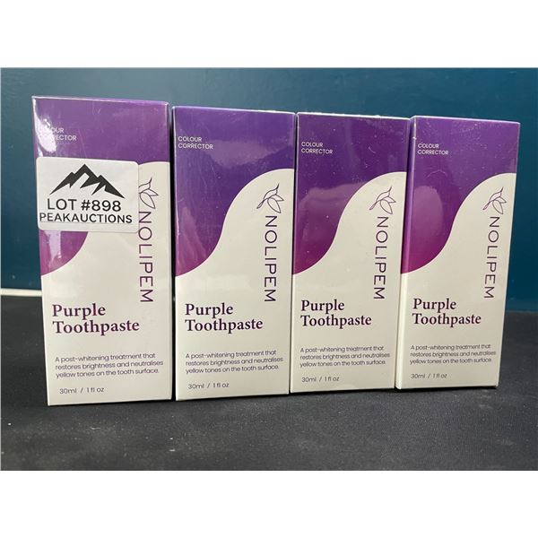 Lot of 4 Boxes of Purple Toothpaste - Restores Brightness and Neutralizes Yellow Tones!