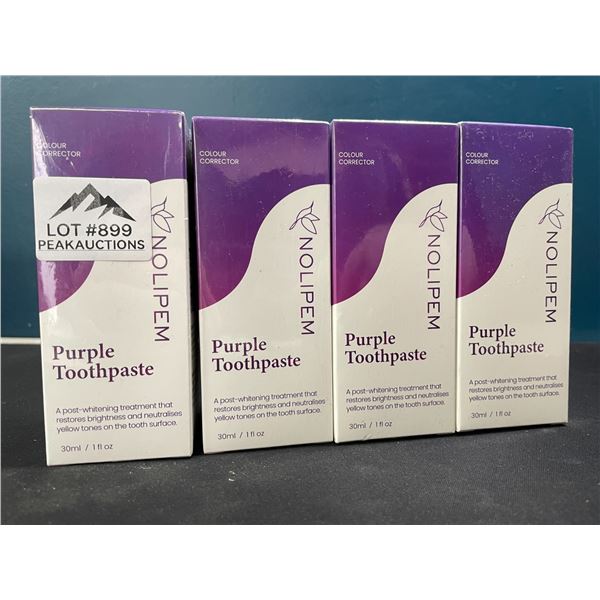 Lot of 4 Boxes of Purple Toothpaste - Restores Brightness and Neutralizes Yellow Tones!