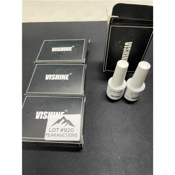 Lot of 3 Sets of Vishine Gel Top Coat and Base Coat Nail Polishes