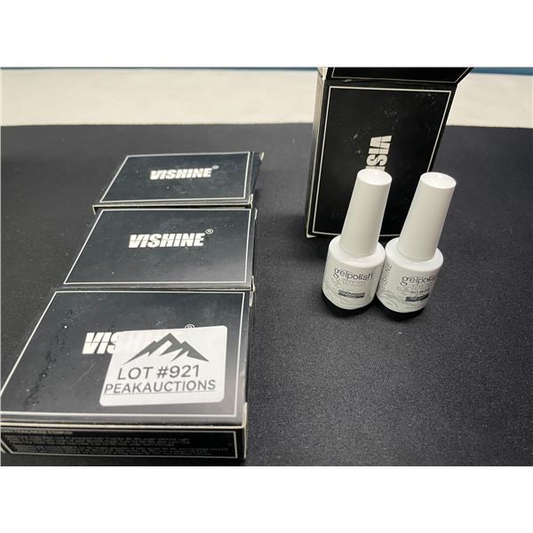 Lot of 3 Sets of Vishine Gel Top Coat and Base Coat Nail Polishes