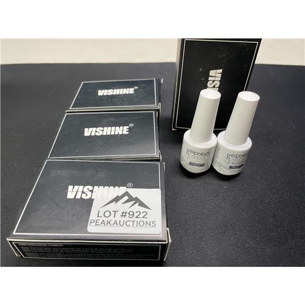 Lot of 3 Sets of Vishine Gel Top Coat and Base Coat Nail Polishes