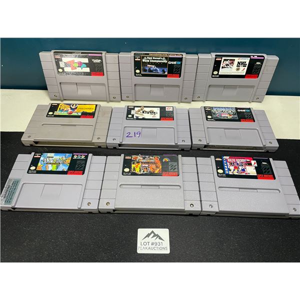 Lot of 9 Assorted SNES Super Nintendo Video Games