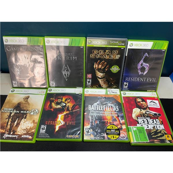 Lot of 8 Assorted Xbox 360 Video Games