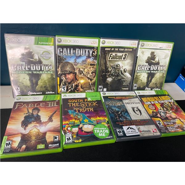 Lot of 8 Assorted Xbox 360 Video Games