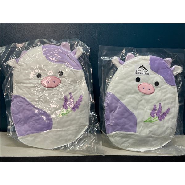 Lot of 2 Purple Cow "Squishmallow" Inspired Plushies - 9inch