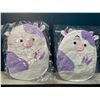 Image 1 : Lot of 2 Purple Cow "Squishmallow" Inspired Plushies - 9inch