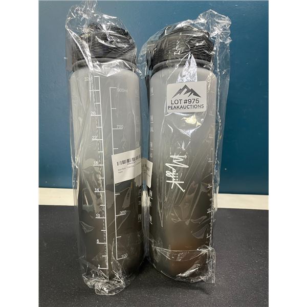 Lot of 2 Motivational Style Water Bottles- 32oz/1L Each
