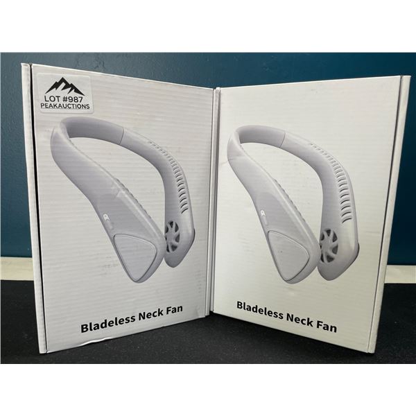 Lot of 2 Wearable Rechargeable Neck Cooling Fans