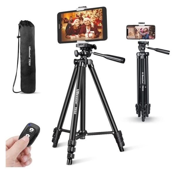 Lot of 2 Ubeesize TR50 50inch Adjustable Tripod Stands w/ Bluetooth Remote Control