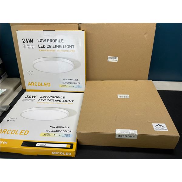 Lot of 3 Multi-Packs of 24W Low Profile LED Ceiling Lights - 2 per box/6 total