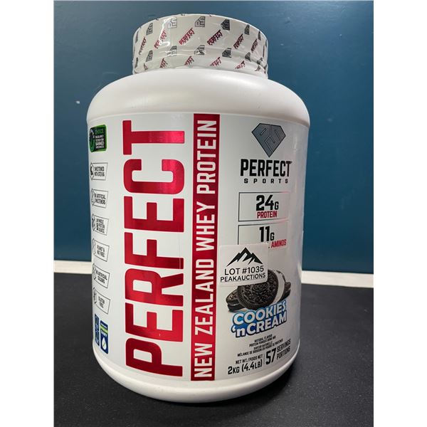 Lot of 1 Perfect New Zealand Whey Protein Powder - 2KG Large Tub - Cookies n' Cream