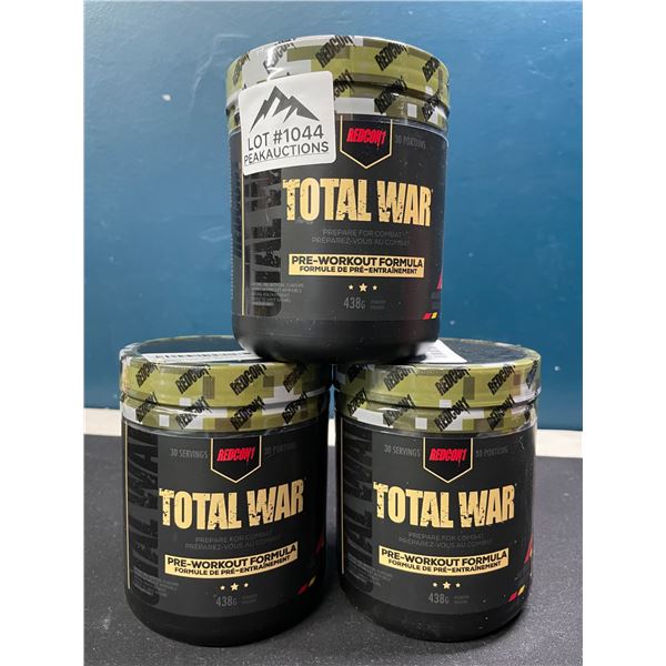 Lot of 3 Redcon1 Total War Pre-Workout Formula - 438g