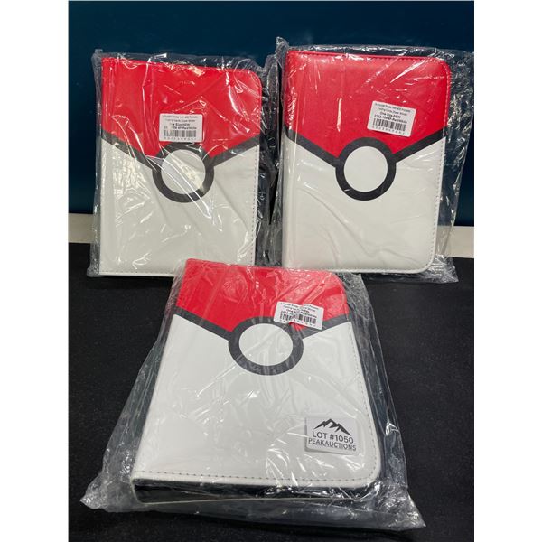 Lot of 3 Pokemon Leather Premium Card Binders