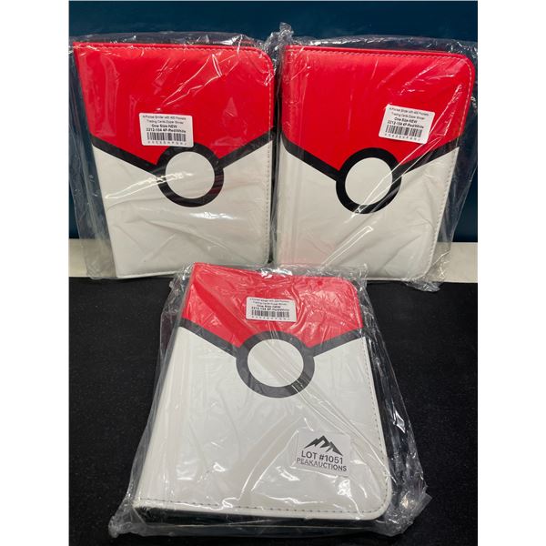 Lot of 3 Pokemon Leather Premium Card Binders