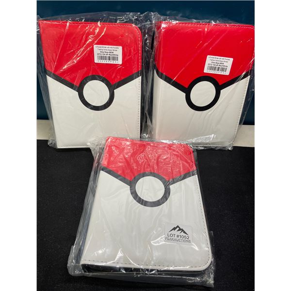 Lot of 3 Pokemon Leather Premium Card Binders