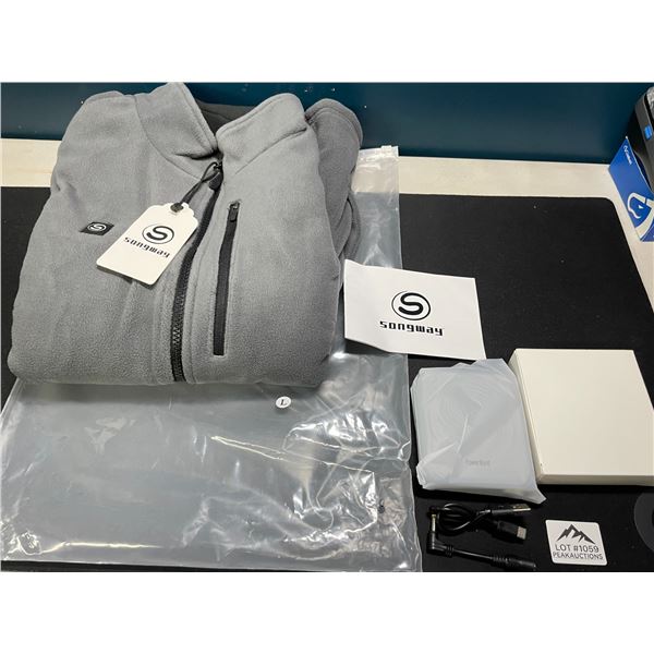 Lot of 1 Songway Heated Fleece Vest w/ Rechargeable Power Bank - Size Large