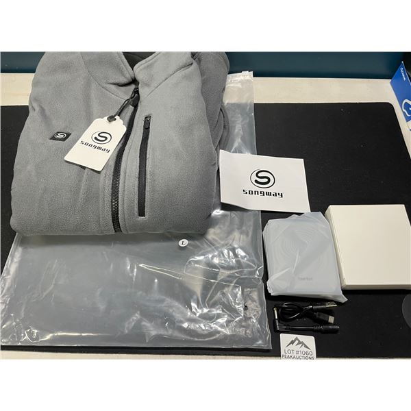 Lot of 1 Songway Heated Fleece Vest w/ Rechargeable Power Bank - Size Large