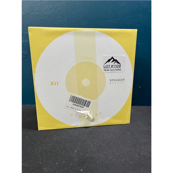 Lot of 1 Vinyl Style Speaker and Clock - Supports SD Card