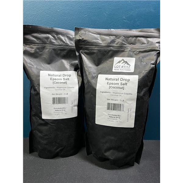 Lot of 2 3LB Bags of Natural Drop Coconut Epsom Salt