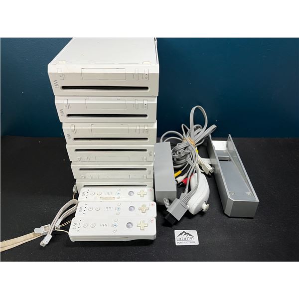 Lot of 6 Nintendo Wii Consoles - Used