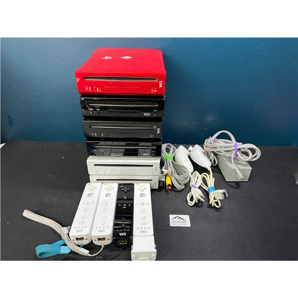 Lot of 6 Nintendo Wii Consoles - Used