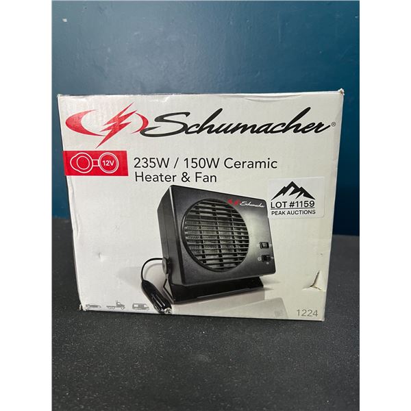 Lot of 1 Shumacher 235w/150w Ceramic Car Heater and Fan