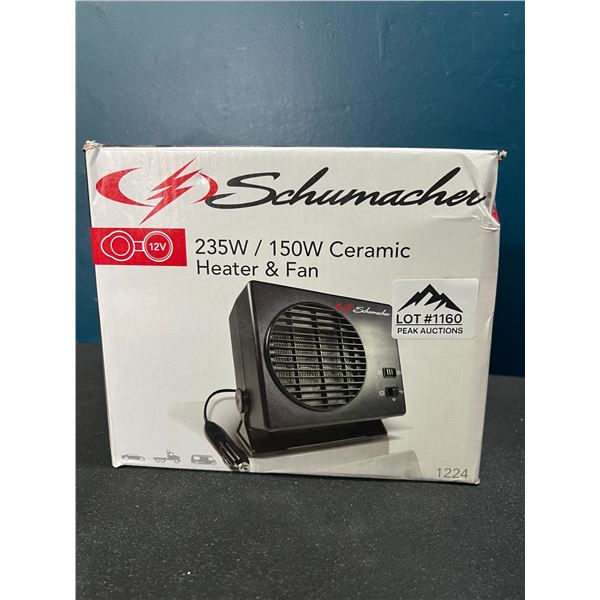 Lot of 1 Shumacher 235w/150w Ceramic Car Heater and Fan