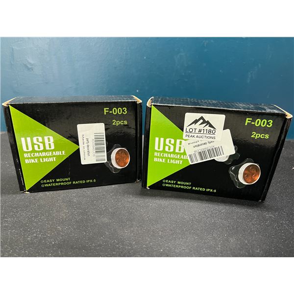 Lot of 2 USB Rechargeable Bike Lamps