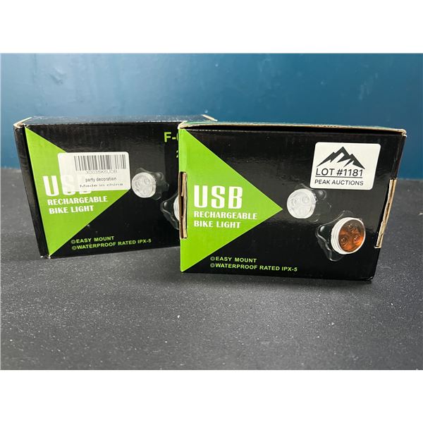 Lot of 2 USB Rechargeable Bike Lamps