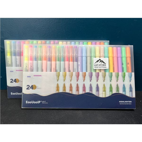 Lot of 2 Packs of Dual Tip Highlighters - 24PCS PER PACK!