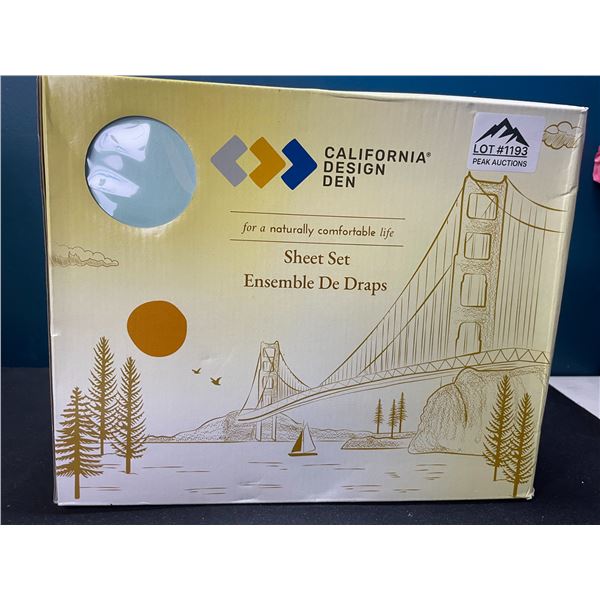 Lot of 1 California Design Den 400 Thread Count - King Size Sheet Set - Seafoam Blue