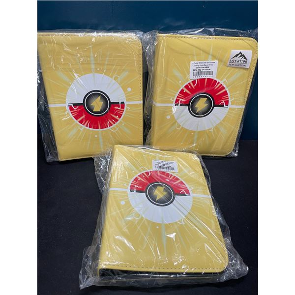 Lot of 3 Pokemon Leather Premium Card Binders