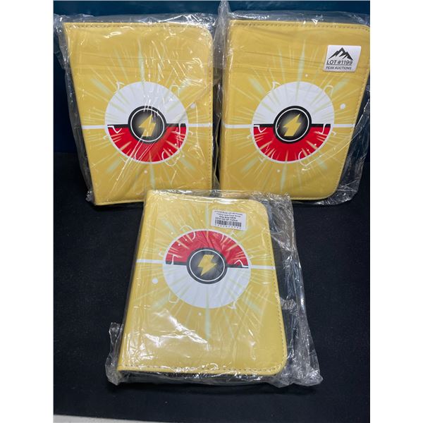 Lot of 3 Pokemon Leather Premium Card Binders