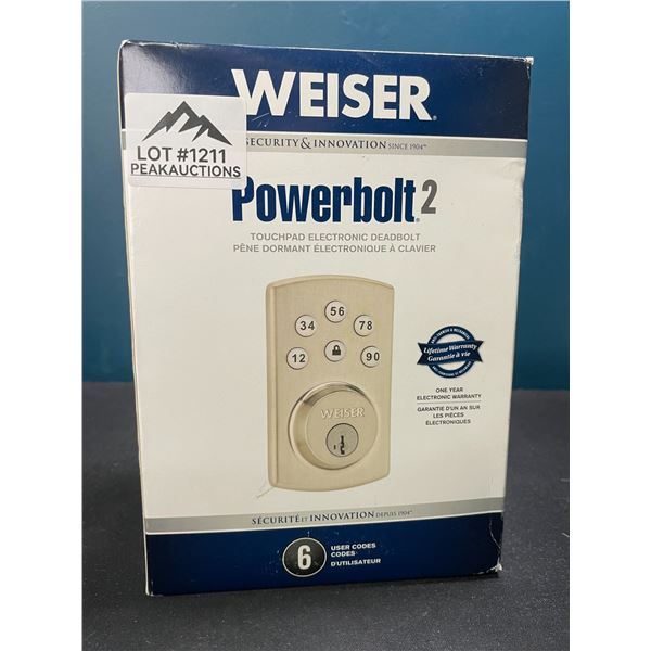 Lot of 1 Weiser Powerbolt 2 - Touchpad Electronic Deadbolt