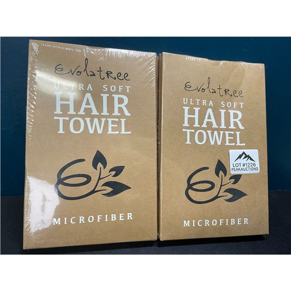 Lot of 2 Evolatree Extra Soft Microfiber Hair Towels
