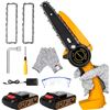 Image 1 : Lot of 1 6-Inch Cordless Chainsaw with 2 Batteries, Gloves, and Replacement Chain - BRAND NEW!
