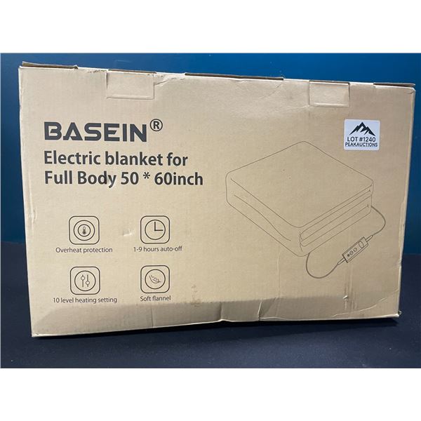 Lot of 1 Basein Electric Heated Blanket - 50 x 60inch - Brown Sherpa Plush Heated Blanket