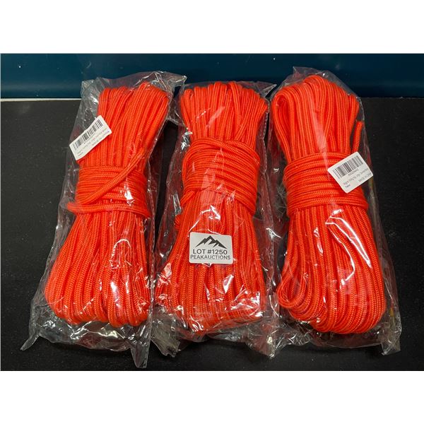 Lot of 3 Rolls of Magnet Fishing Rope/All Purpose Nylon High Strength Cord Rope