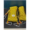 Image 1 : Lot of 2 Large Rolls of Heavy Duty Braided Rope with Hooks - Great for Magnet Fishing, Camping, etc.
