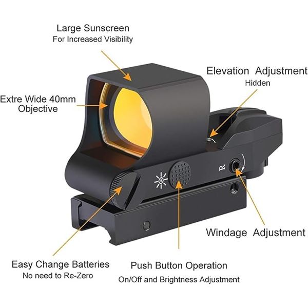 Lot of 2 Feyachi RS-30 Reflex Sights for Rifles/Guns